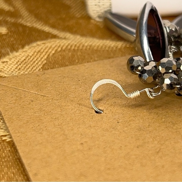 AERAVIDA GLASS BEAD NECKLACE STATEMENT HANDMADE EVENT GOTH FORMAL EVENING BLACK - Picture 13 of 14